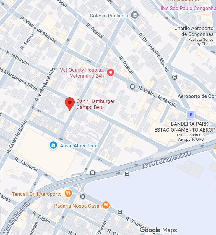 Mapa da Osnir Hamburger no Campo Belo